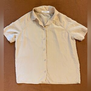 EVERLANE SILK SHORT SLEEVE BLOUSE